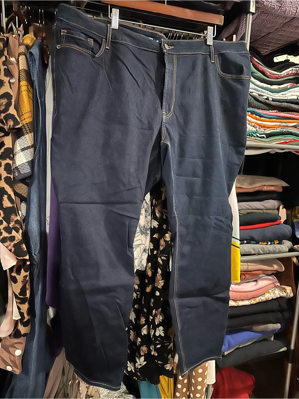 Old Navy Navy Blue Straight-Leg Jeans